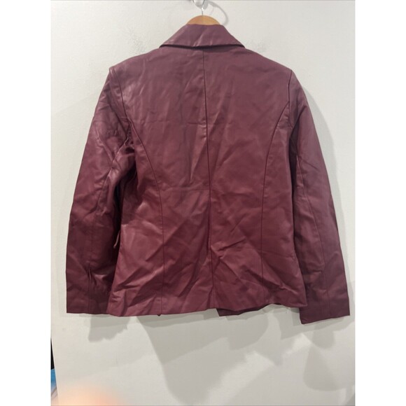 IMAN Faux Leather Jacket Gold Buttons Size Small New With Tags - Picture 4 of 4